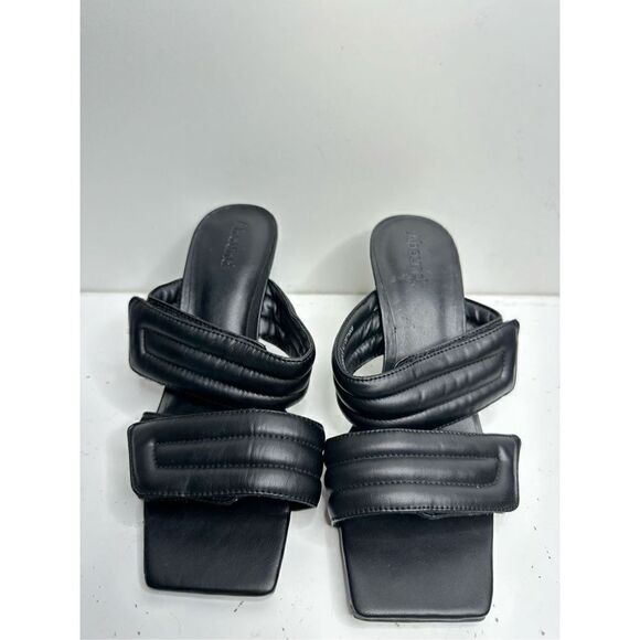 Abound Sandals Womens Size 7 Qarly Heeled Black Square Toe Slip On Open Toe Heel - Picture 7 of 9